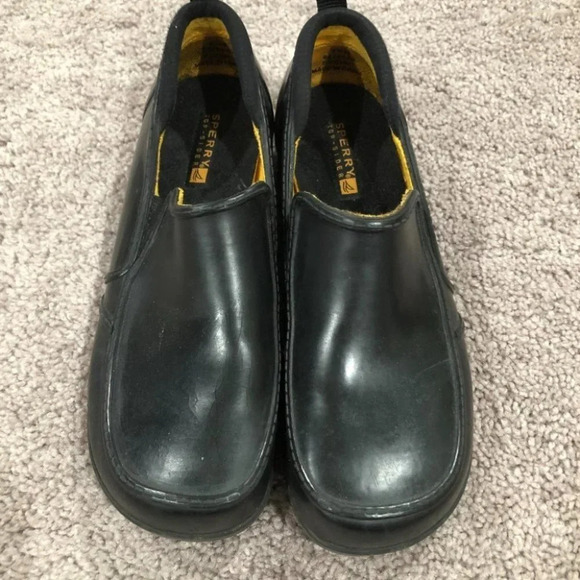 Sperry Black Rubber slide on loafers Size 8.5 - Picture 2 of 8